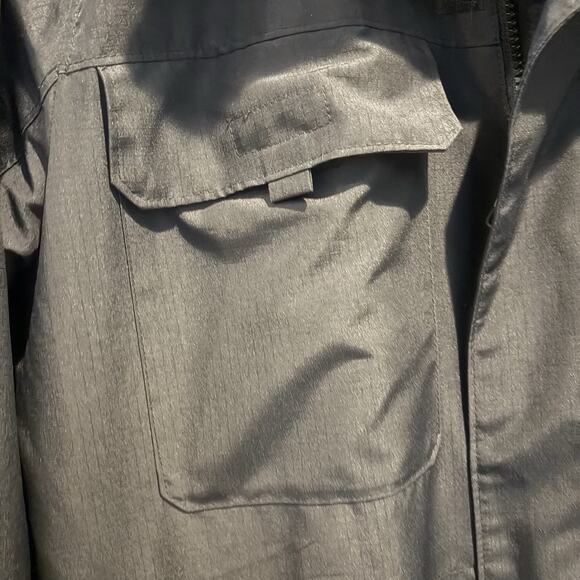 Abercrombie & Fitch Technical Coat Men Medium Black Parka Jacket Hooded Zip - Picture 16 of 16